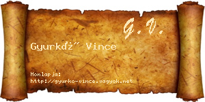 Gyurkó Vince névjegykártya
